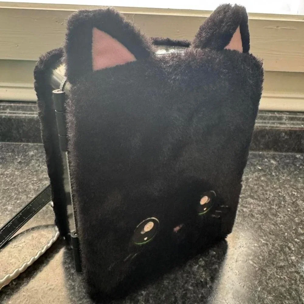 Na Na Na Surprise Kids Black Furry Cat Backpack Storage Box Cutesy Animated Cat